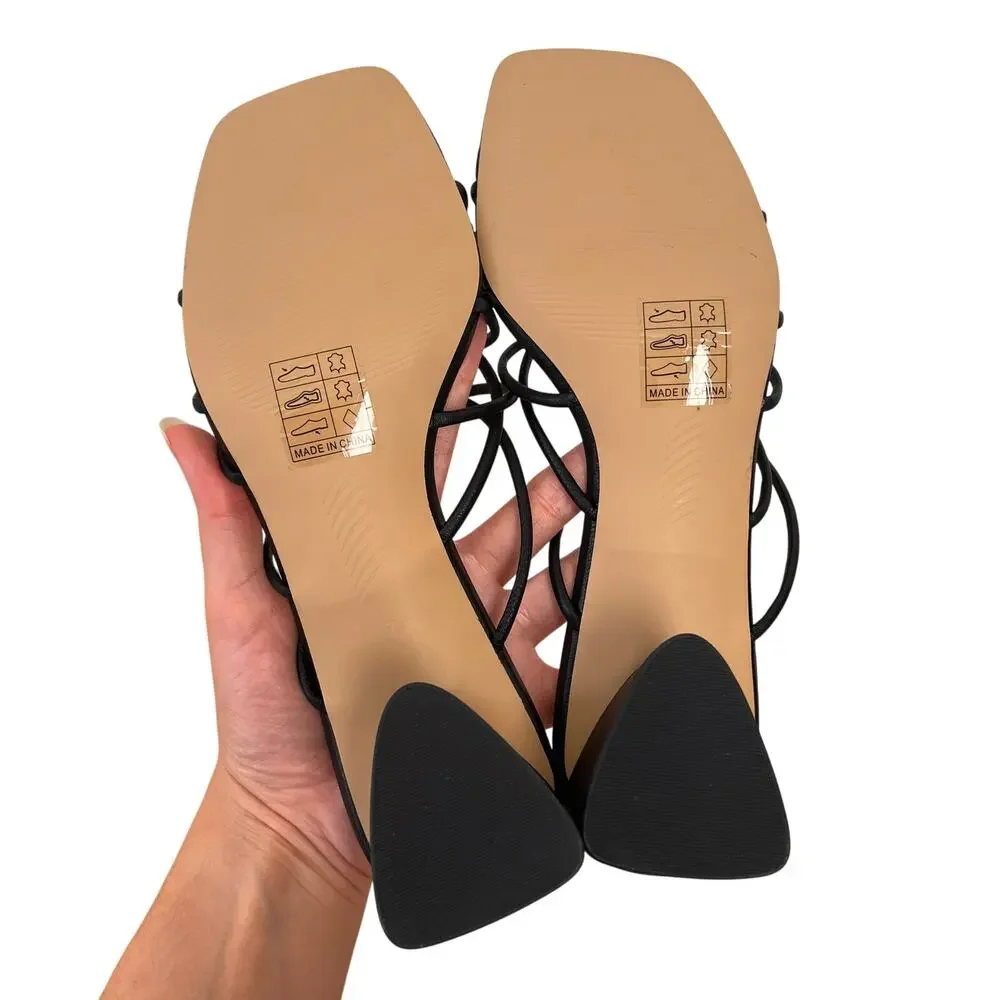 NEW Paige Black Gemma Strappy Sandals 7